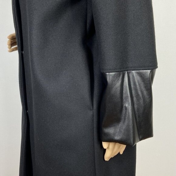 NEW Akris Punto Insulated Wool Blend Car Coat Sz 10 MSRP $1,690 Pleather Wrists - Picture 3 of 11